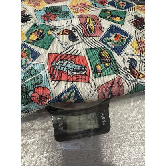 Vera Bradley Large Retired Tote Cuban stamp Mesh Expandable Inside Pocket - Picture 13 of 13